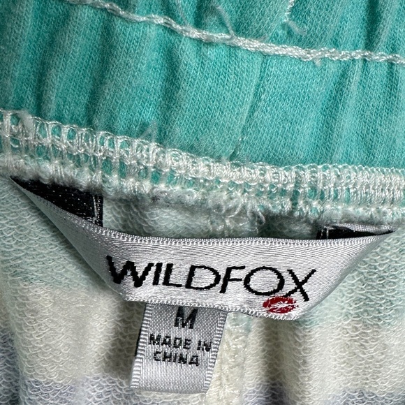 Wildfox Blue Striped pull on shorts beach casual comfort, sz M - Picture 2 of 5